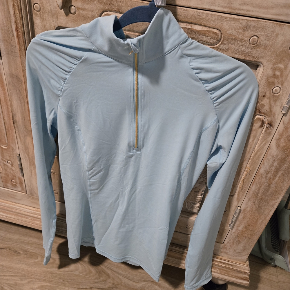 NWT Lilly Pulitzer Justine Luxletic Light Blue Pullover